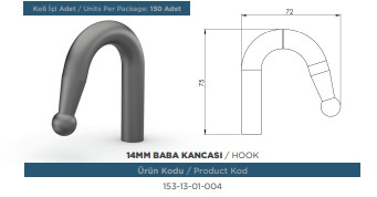 AHSAP SAC KASA BABA KANCASI 14 MM DOVME BAS